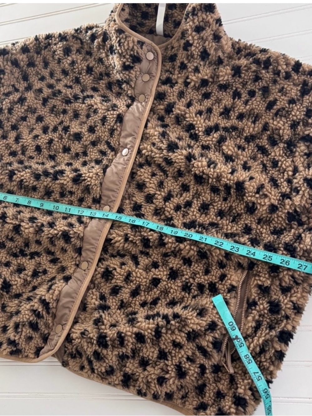 Cheetah Leopard Print Fabletics Tahoe Teddy Coat Snap Up Jacket XXL - Picture 6 of 6